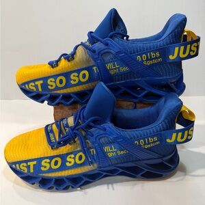 Just So So Women's Blue and Yellow Sneakers